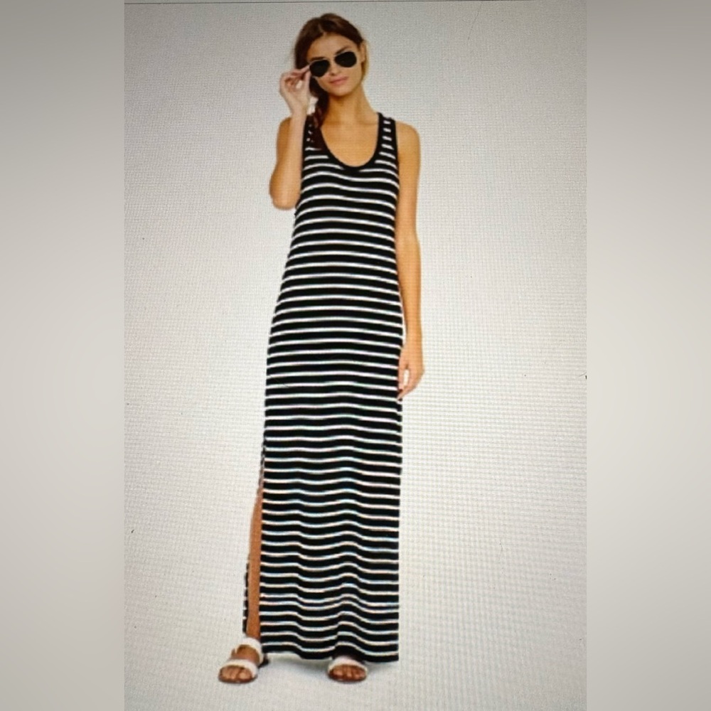 J. Crew Women’s Black and White Maxi Dress, Size XXS